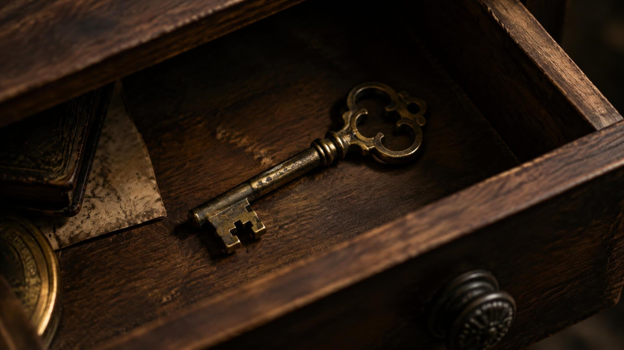 old key in drawer