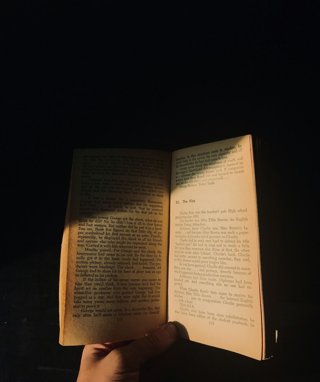 suspenseful book pages turning at night