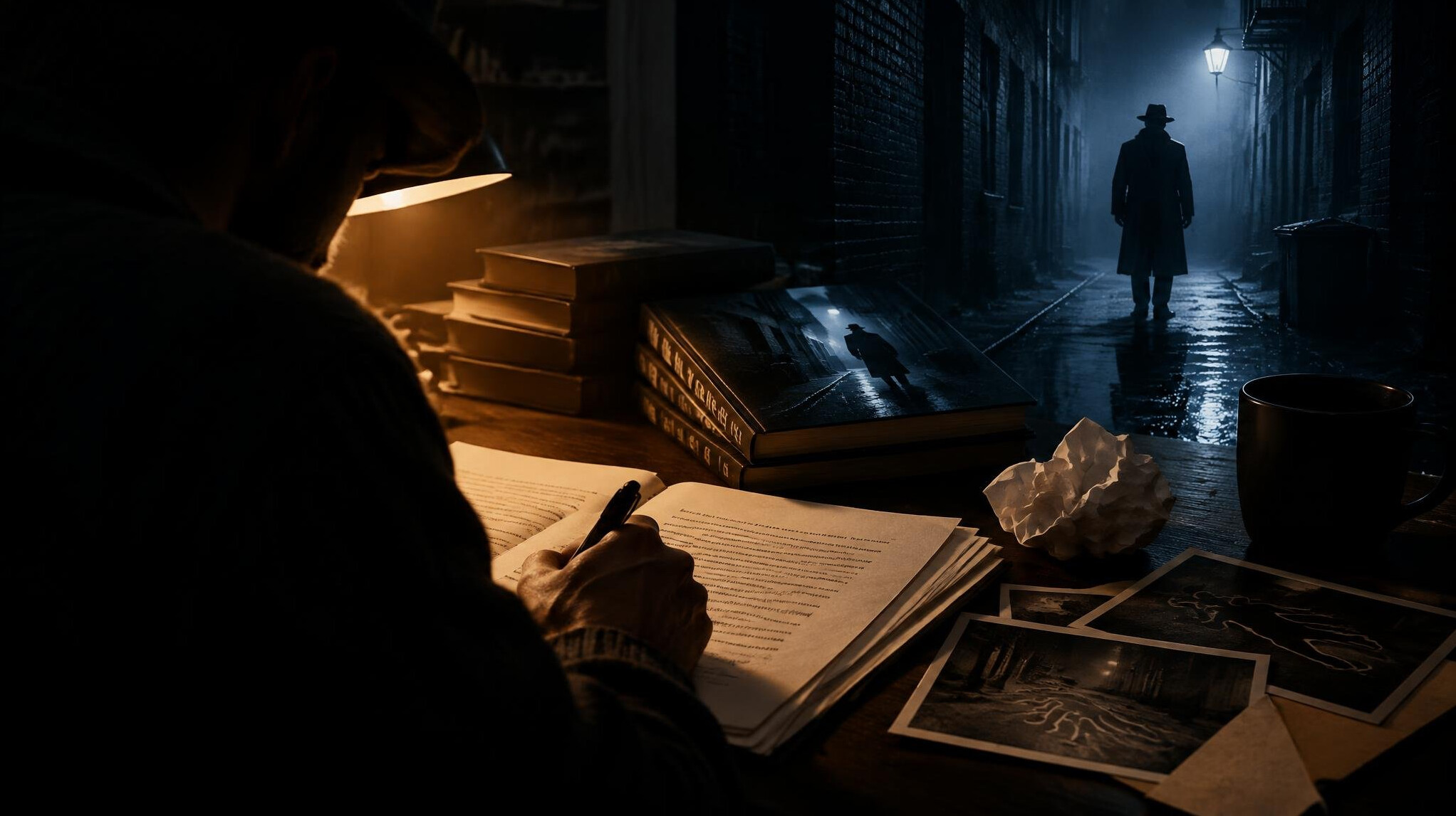 mystery author writing
